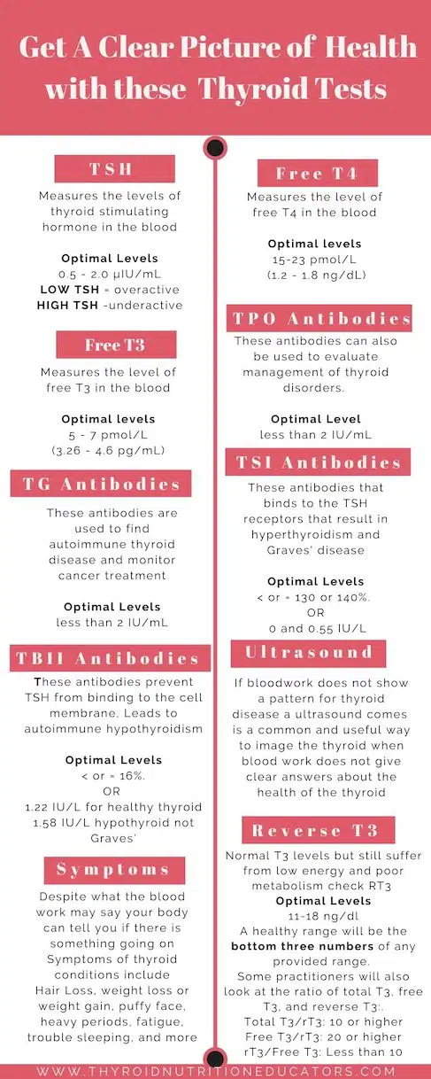 Optimal Thyroid Levels Infographic | Thyroid Nutrition Educators