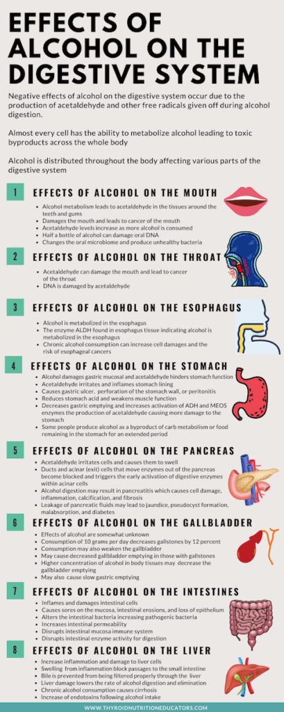 Infographic of the Affects of EOTH on the digestive system | Thyroid Nutrition Educators